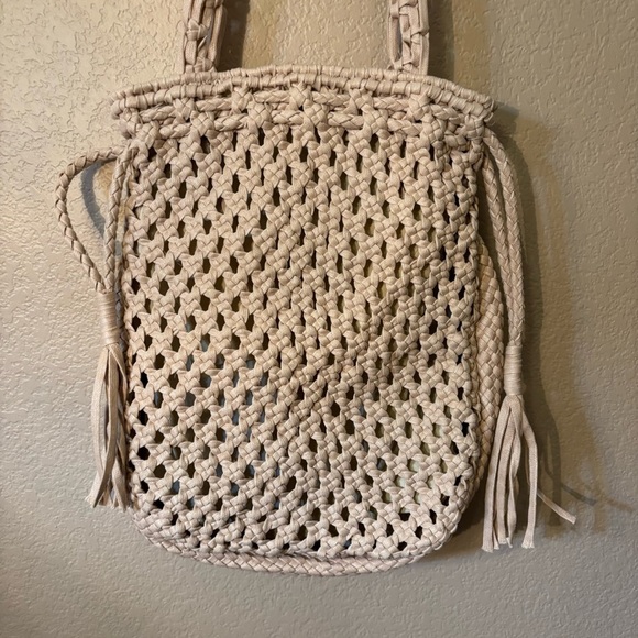 Straw Studios Cream Woven Tote - Picture 2 of 15